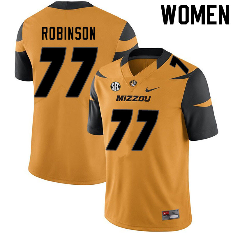 Women #77 Thalen Robinson Missouri Tigers College Football Jerseys Sale-Yellow